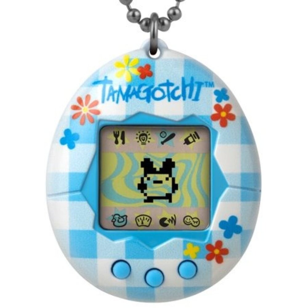 The Original Tamagotchi Virtual Pet - Blue/White Checkered Design